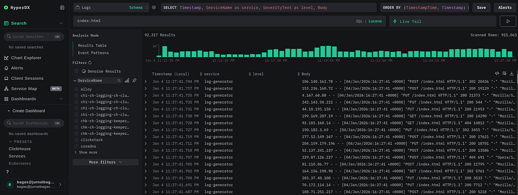 Screenshot: 1. Blaze Filtering